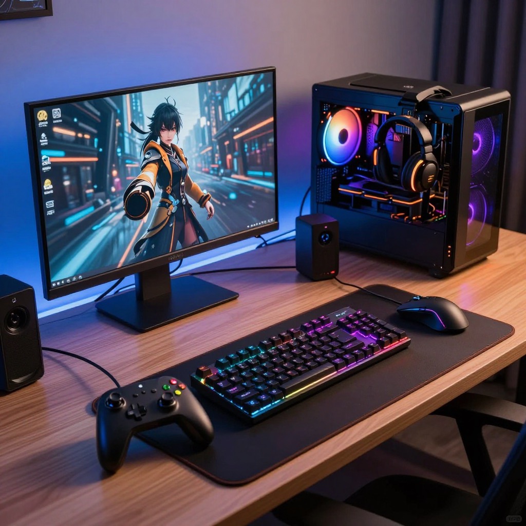 Ultimate gaming setup with RGB accessories